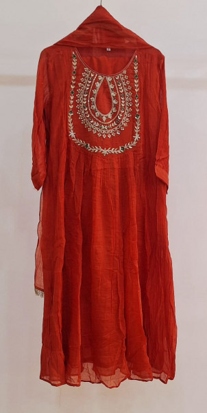 RUSTORANGE HANDWORK MULCHANDERI SUIT SET