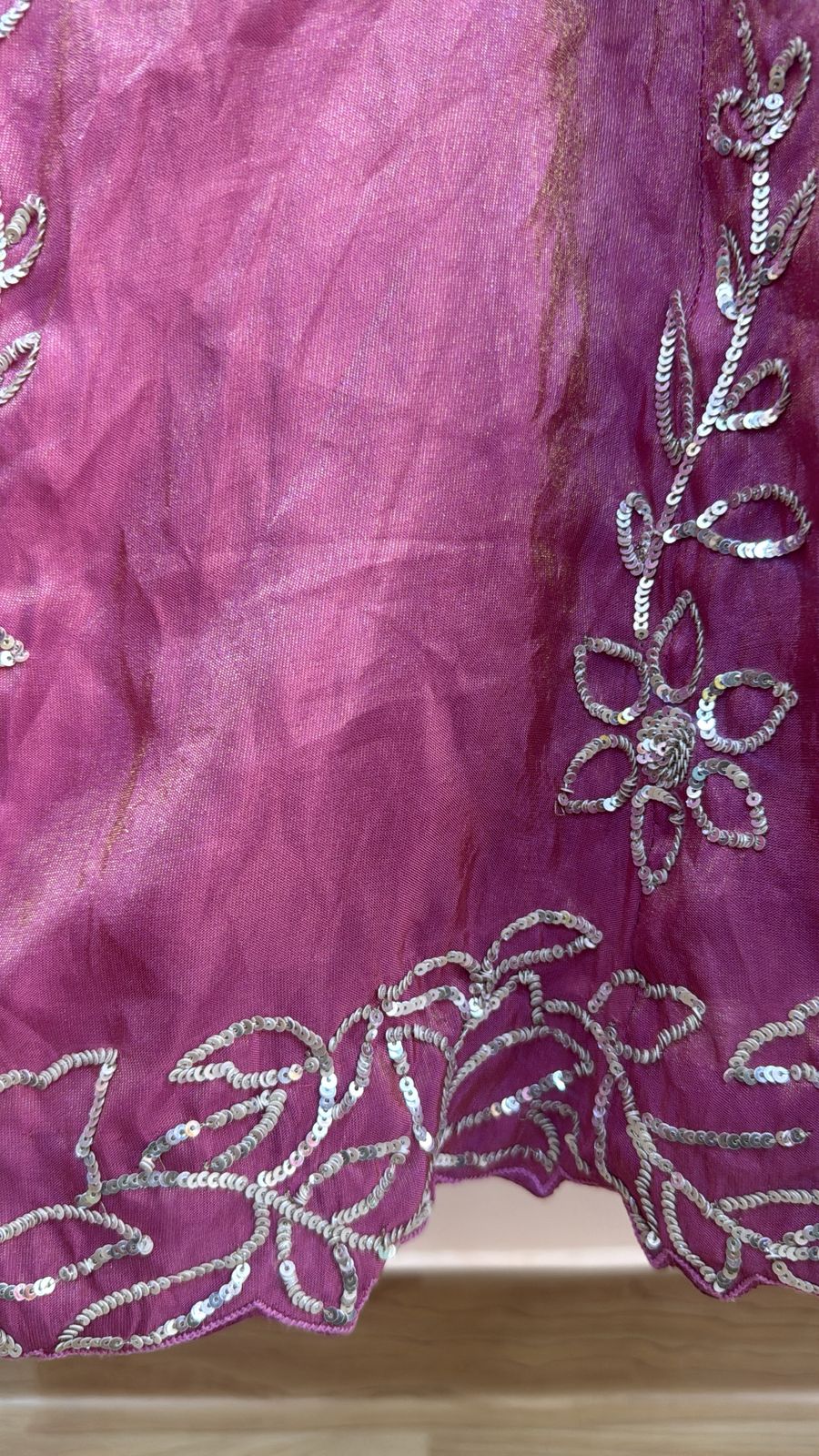 TISSUE PINK HANDWORK ANARKALI WITH ORGANZA DUPPTTA