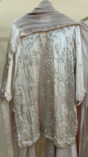 PINK GAJJI HANDWORK SHORT KURTI PLAZO AND DUPPTTA