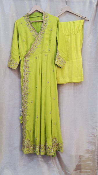 LIRIL GREEN HANDWORK ANGRAKHA SET