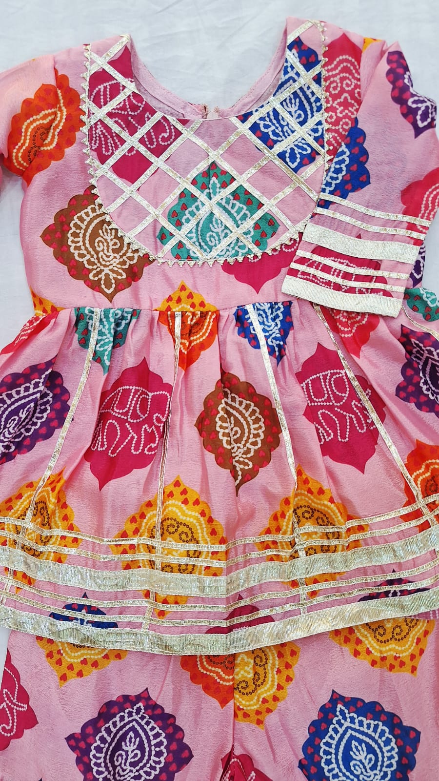 MULTI COLOR PEPLUM SHARARA KIDS SET