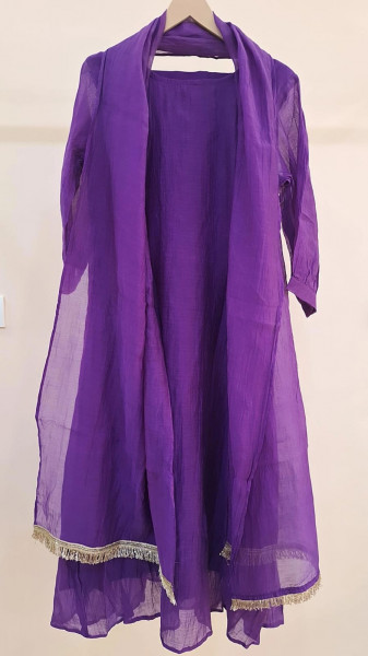 PURPLE MULCHANDERI HANDWORK SUIT SET