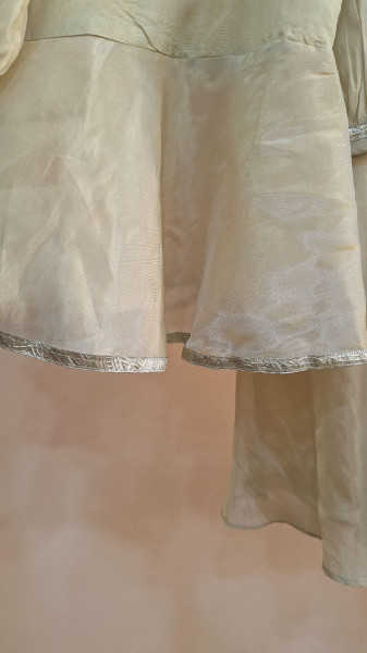 OFFWHITE TISSUE HANDWORK PEPLUM SHARARA KIDS SET