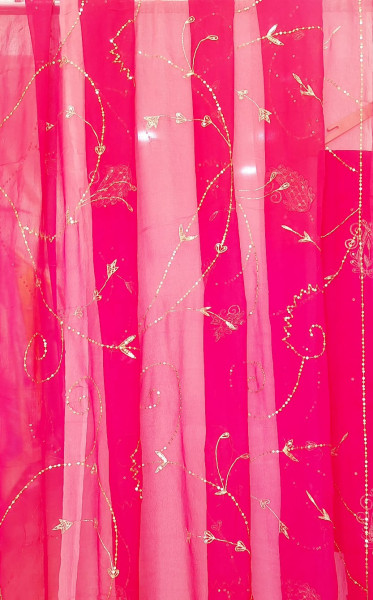 RANI DOLASILK AARI TAARI HANDWORK SUIT WITH SHIFFON JAAL AARI TAARI HANDWORK  WITH SANTOON PANTS UNSTICHED PCS