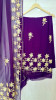PURPLE GEORGETTE WITH SHIFFON DUPPTTA ON KACCHAGOTA HANDWORK WITH SANTOON PANT
