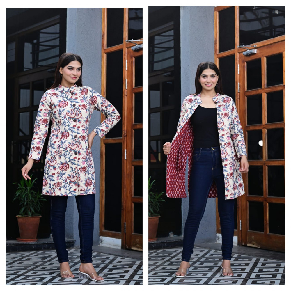 Image of WHITE QUILTED WOMEN JACKET