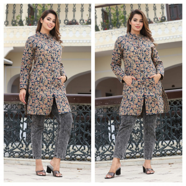 GREY QUILTED WOMEN JACKET