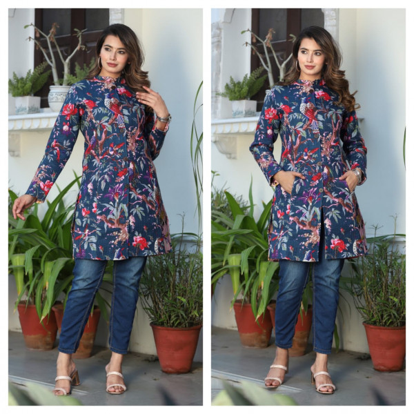 ROYAL BLUE QUILTED WOMEN JACKET