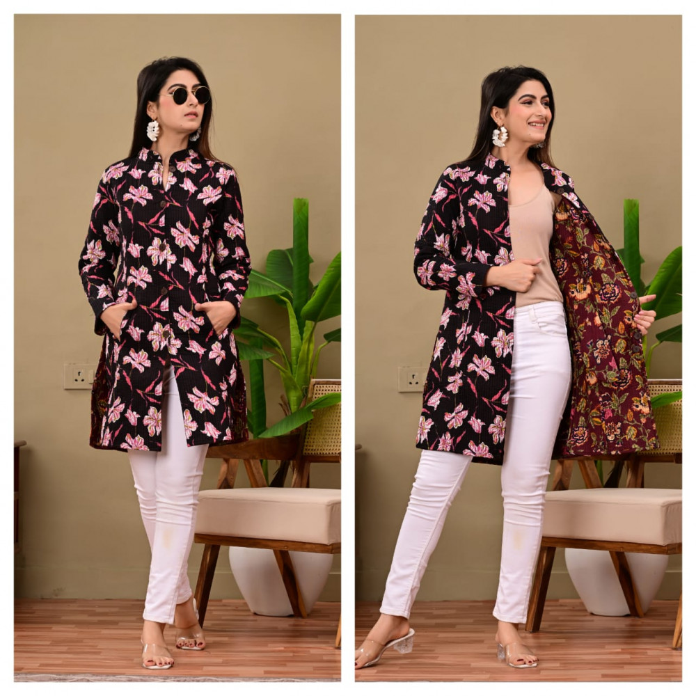 Image of DARK BROWN QUILTED WOMEN JACKET