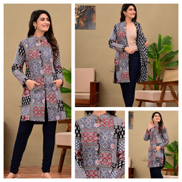 BLACK QUILTED WOMEN JACKET