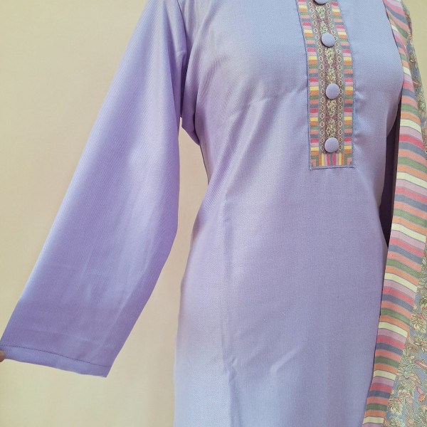 LILAC PRINTED WOOLLEN SUIT SET