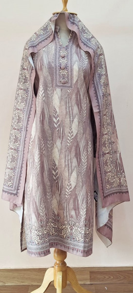 LIGHT PURPLE PRINTED WOOLLEN SUIT SET