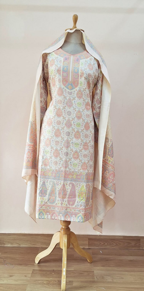 Image of OFFWHITE PRINTED WOOLLEN SUIT SET