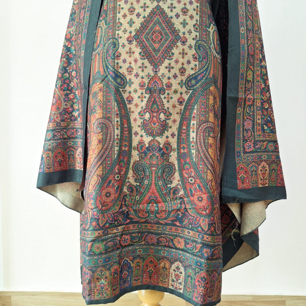 LIGHT BROWN PRINTED WOOLLEN SUIT SET