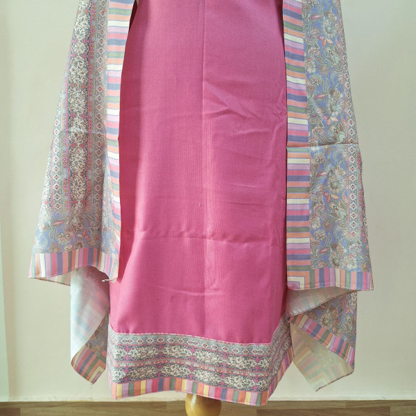 PINK PRINTED WOOLLEN SUIT SET