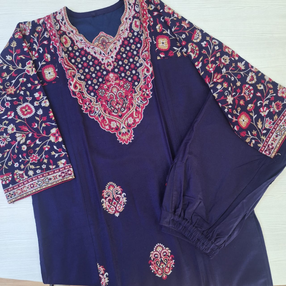 Image of BLUE WOOLLEN CO-ORD SET