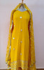 YELLOW KACHHA GOTA HANDWORK KURTI PANT WITH DUPATTA SET