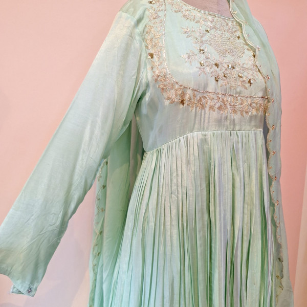 C-GREEN PITTON HANDWORK SUIT AND PANT WITH DUPATTA SET