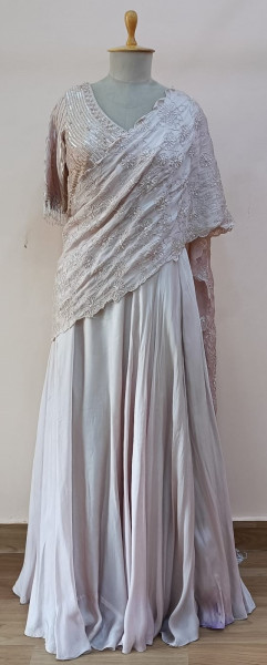 NUDE PINK HANDWORK LEHENGA AND BLOUSE  WITH DUPATTA SET