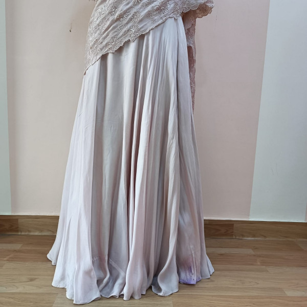 NUDE PINK HANDWORK LEHENGA AND BLOUSE  WITH DUPATTA SET