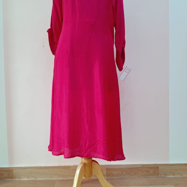 REDDISH PINK HANDWORK KURTI AND PANT SET