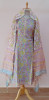 MULTI PRINTED CHANDERI HANDWORK SUIT PANT AND DUPATTA SET