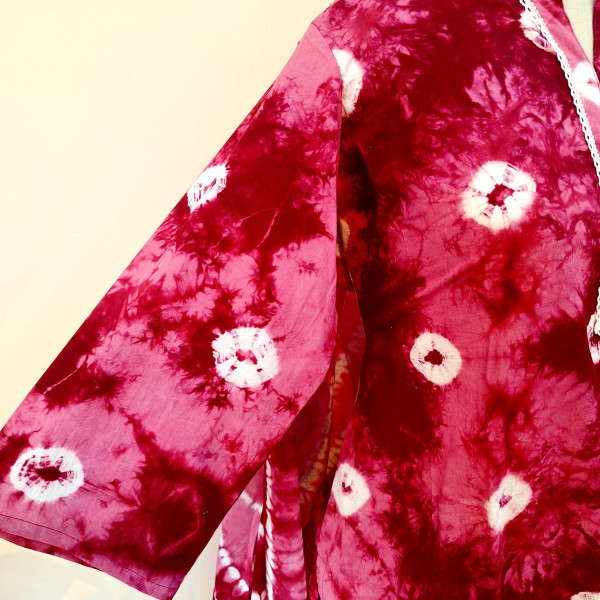 LIGHT PINK AND MAROON SHIBORI PRINTED COTTON SUIT PANT AND DUPATTA SET