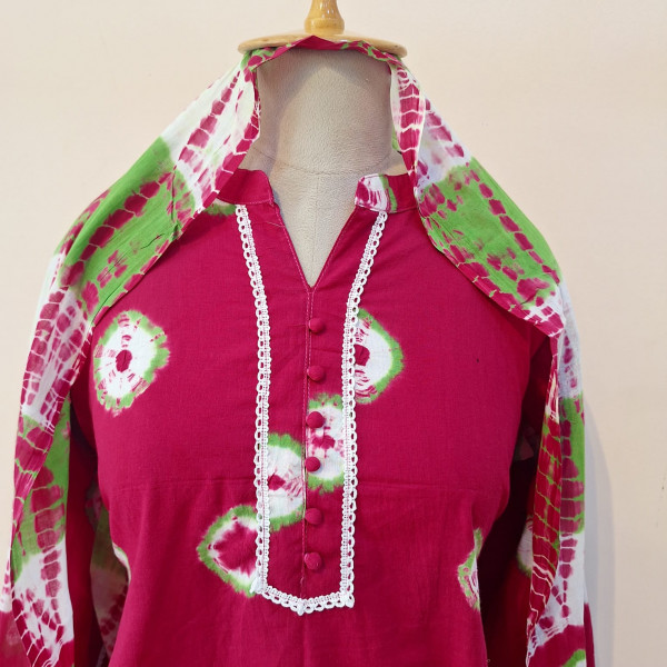 RANI PRINTED COTTON SUIT PANT AND DUPATTA SET