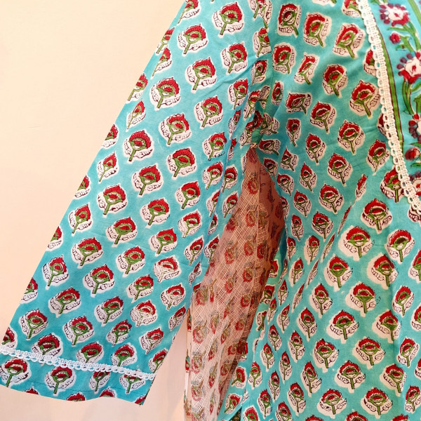 LIGHT GREEN PRINTED COTTON SUIT PANT AND DUPATTA SET