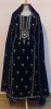 GREENISH BLUE VELVET HANDWORK SUIT PANT AND DUPATTA SET