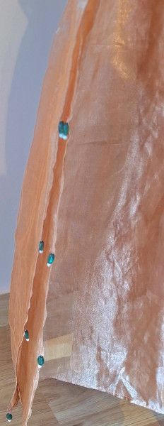 COPPER BROWN TISSUE HANDWORK KAFTAN SET