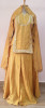 YELLOW SUMMER SILK HANDWORK SHORT KURTI FLAYED PALAZZO AND DUPATTA SET