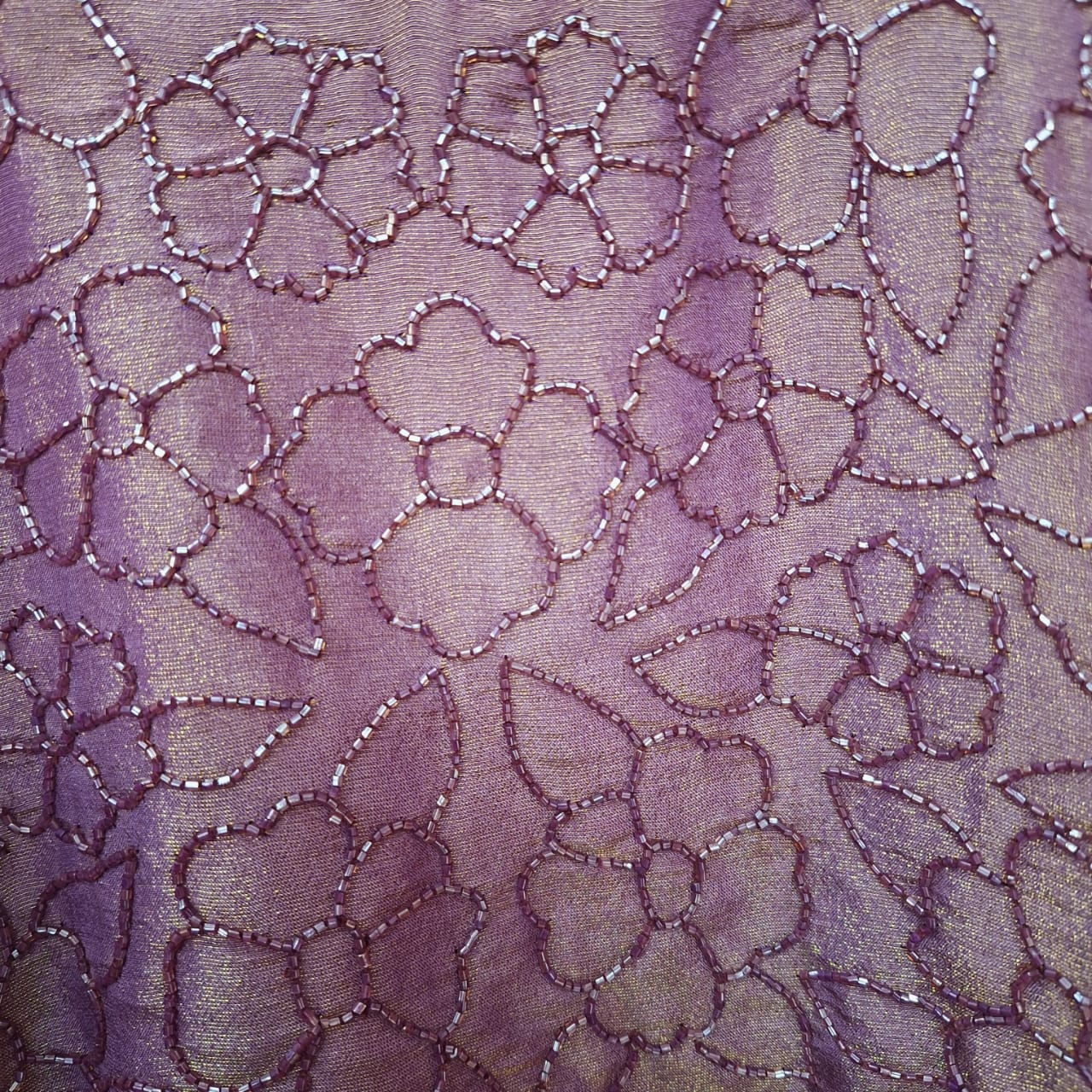 PURPLE WINE TISSUE HANDWORK ONE PIECE AND DUPATTA SET