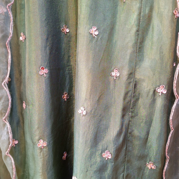 GREEN HANDWORK SUIT PANT AND DUPATTA SET