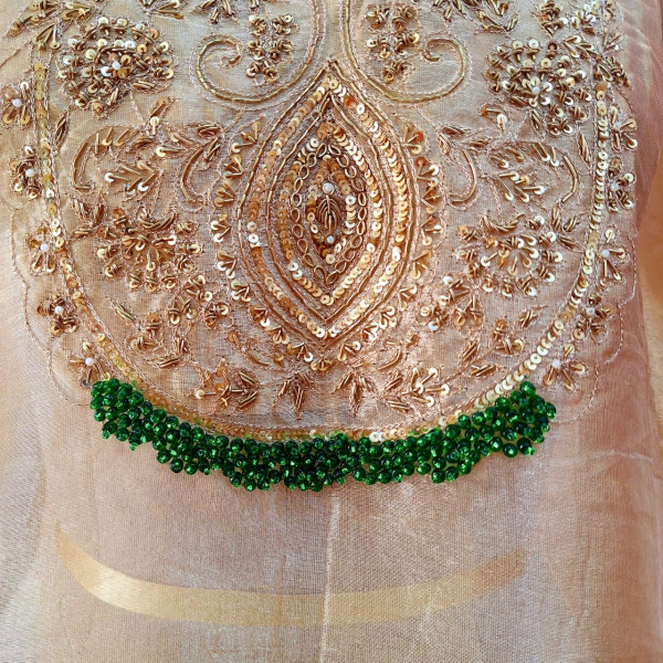 GOLDEN TISSUE HANDWORK KAFTAN SET