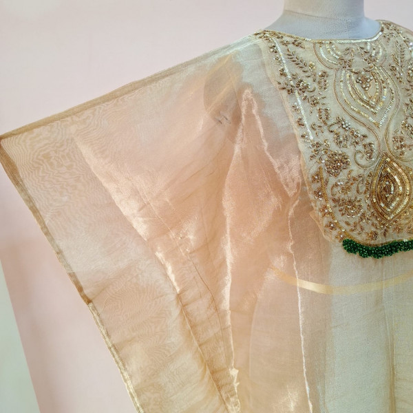 GOLDEN TISSUE HANDWORK KAFTAN SET