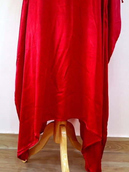 RED GAJJI SILK KAFTAN PANT SET