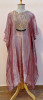 ONION PINK TISSUE HANDWORK KAFTAN SET