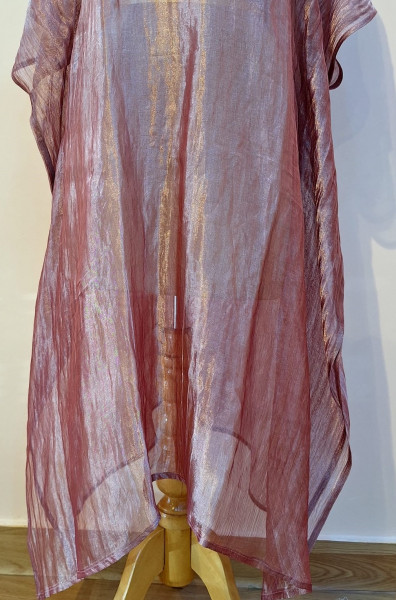 ONION PINK TISSUE HANDWORK KAFTAN SET