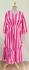 PINK AND WHITE STRIPED COTTON MIDI FROCK SET