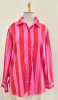 RED AND RANI STRIPED WESTERN STYLE COTTON SHIRT