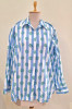 BLUE AND WHITE STRIPED WESTERN STYLE COTTON SHIRT