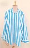 SKY BLUE AND WHITE STRIPED WESTERN STYLE COTTON SHIRT