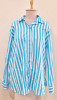 BLUE AND WHITE STRIPED WESTERN STYLE COTTON SHIRT