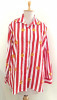 RED AND WHITE STRIPED WESTERN STYLE COTTON SHIRT