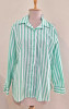 GREEN AND WHITE STRIPED WESTERN STYLE COTTON SHIRT