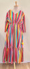 MULTI COLOUR STRIPED COTTON MIDI FROCK SET