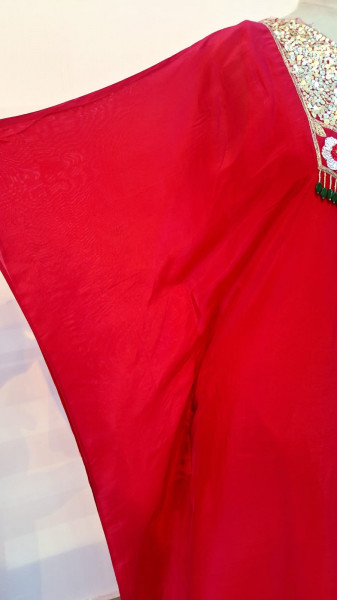RED HANDWORK KAFTAN SET