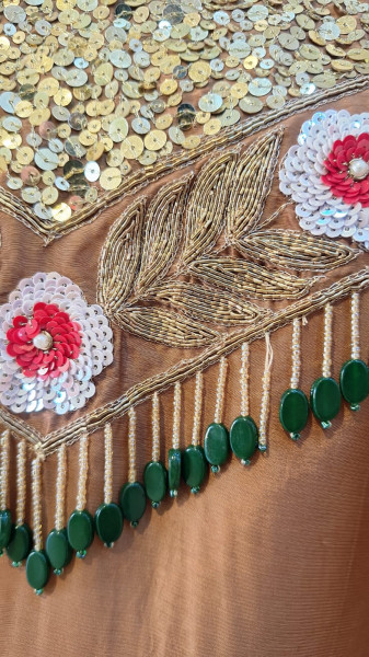 BROWN HANDWORK KAFTAN SET