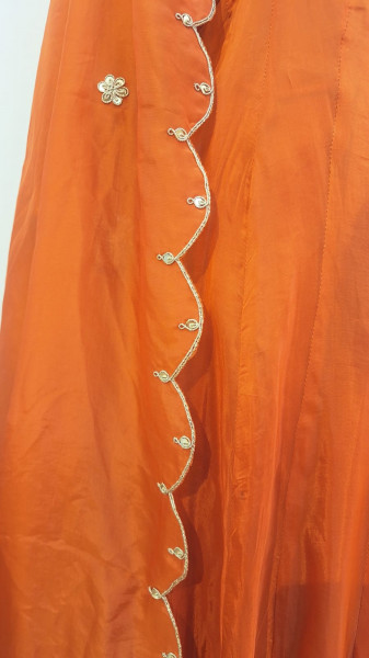 ORANGE HEAVY HANDWORK ANGRAKHA WITH PANT AND DUPPTTA SET